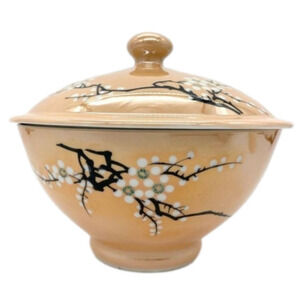 LiLing China Cherry Blossom Lustreware Covered Bowl